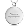 Thumbnail Image 2 of Engravable Your Own Handwriting Disc Pendant in Sterling Silver (1 Image and 4 Lines)