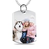 Thumbnail Image 0 of Medium Engravable Photo Dog Tag Pendant in Sterling Silver (1 Image and 3 Lines)