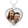 Thumbnail Image 0 of Engravable Photo Rope Frame Heart Pendant in Sterling Silver (1 Image and 3 Lines)