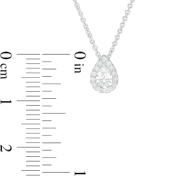 CT. T.W. Certified Pear-Shaped Diamond Frame Pendant in 14K White Gold (I/SI2