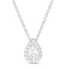 0.45 CT. T.W. Certified Pear-Shaped Diamond Frame Pendant in 14K White Gold (I/SI2)