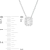 0.45 CT. T.W. Certified Emerald-Cut Diamond Frame Pendant in 14K White Gold (I/SI2)