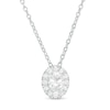 Thumbnail Image 0 of 0.45 CT. T.W. Certified Oval Diamond Frame Pendant in 14K White Gold (I/SI2)