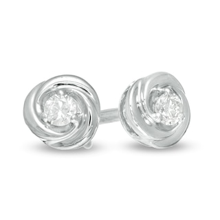 Centre of Me 0.05 CT. T.W. Diamond Love Knot Stud Earrings in Sterling Silver