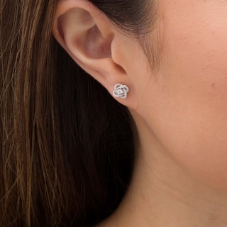 Centre of Me 0.20 CT. T.W. Diamond Orbit Stud Earrings in Sterling Silver