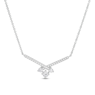 0.37 CT. T.W. Diamond Past Present Future® "X" Necklace in 10K White Gold - 17"