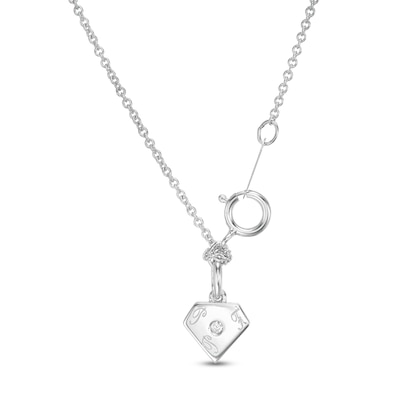 0.37 CT. T.W. Diamond Past Present Future® "X" Necklace in 10K White Gold - 17"