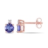 Thumbnail Image 0 of 5.0mm Tanzanite and Diamond Accent Stud Earrings in 10K Rose Gold