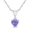 Thumbnail Image 0 of 5.0mm Heart-Shaped Tanzanite and Diamond Accent Pendant in 10K White Gold - 17"