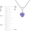 Thumbnail Image 2 of 5.0mm Heart-Shaped Tanzanite and Diamond Accent Pendant in 10K White Gold - 17"