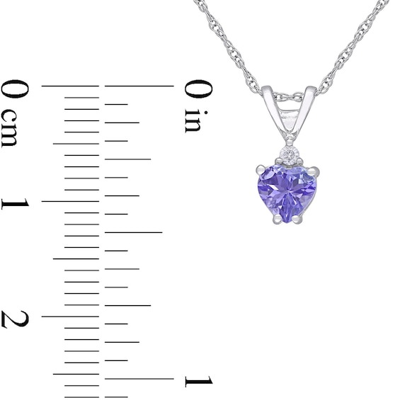 5.0mm Heart-Shaped Tanzanite and Diamond Accent Pendant in 10K White Gold - 17"