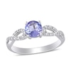 6.0mm Tanzanite and 0.08 CT. T.W. Diamond Twist Shank Ring in 10K White Gold