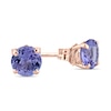 5.0mm Tanzanite Solitaire Stud Earrings in 14K Rose Gold