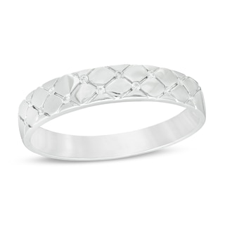 Men's 0.04 CT. T.W. Diamond Quilted Wedding Band in 10K Gold