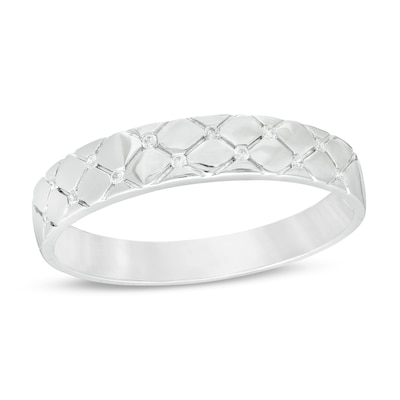 Men's 0.04 CT. T.W. Diamond Quilted Wedding Band in 10K Gold