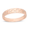 Thumbnail Image 0 of Men's 0.04 CT. T.W. Diamond Quilted Wedding Band in 10K Rose Gold