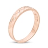 Thumbnail Image 2 of Men's 0.04 CT. T.W. Diamond Quilted Wedding Band in 10K Rose Gold