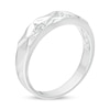 Thumbnail Image 2 of Men's 0.04 CT. T.W. Diamond Concave Infinity Wedding Band in Sterling Silver