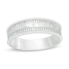 Men's 0.04 CT. T.W. Diamond Five Stone Station Wedding Band in 10K White Gold