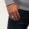 Thumbnail Image 1 of Men's 0.115 CT. T.W. Diamond Cushion Frame Ring in 10K White Gold