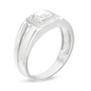 Thumbnail Image 2 of Men's 0.115 CT. T.W. Diamond Cushion Frame Ring in 10K White Gold