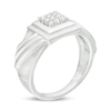 Thumbnail Image 2 of Men's 0.23 CT. T.W. Composite Square Diamond Slant Band in Sterling Silver