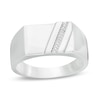 Thumbnail Image 0 of Men's Diamond Accent Rectangle Signet Ring in 10K White Gold