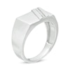 Thumbnail Image 2 of Men's Diamond Accent Rectangle Signet Ring in 10K White Gold