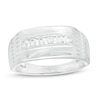 Men's 0.29 CT. T.W. Diamond Tread Ring in 10K White Gold