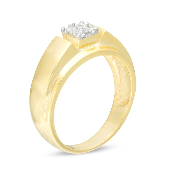 Men's 0.23 CT. T.W. Composite Quad Diamond Ring in 10K Gold