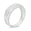 Thumbnail Image 3 of Men's 0.29 CT. T.W. Diamond Milgrain Wedding Band in Sterling Silver