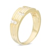 Thumbnail Image 3 of Men's 0.23 CT. T.W. Diamond Duos Grooved Band in 10K Gold