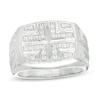 Thumbnail Image 0 of Men's 0.80 CT. T.W. Diamond Bold Cross Signet Ring in 10K White Gold