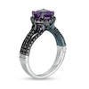 Thumbnail Image 1 of Enchanted Disney Villains Ursula Amethyst and 0.45 CT. T.W. Black Diamond Engagement Ring in 14K White Gold
