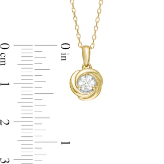 Centre of Me CT. Diamond Solitaire Love Knot Pendant in 10K Gold