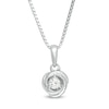 Thumbnail Image 0 of Centre of Me 0.05 CT. Diamond Solitaire Love Knot Pendant in Sterling Silver