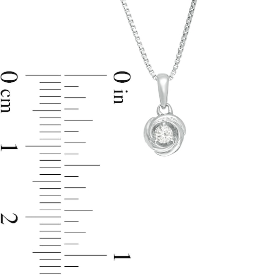 Centre of Me 0.05 CT. Diamond Solitaire Love Knot Pendant in Sterling Silver