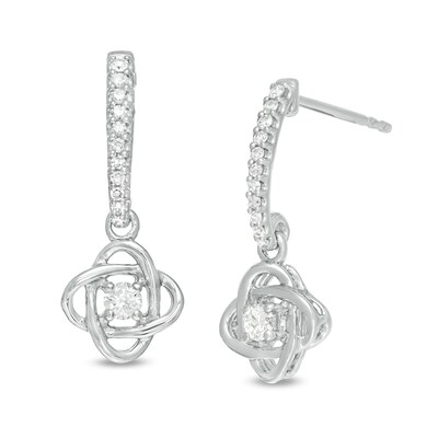 Centre of Me 0.16 CT. T.W. Diamond Orbit Drop Earrings in Sterling Silver