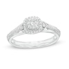 Thumbnail Image 0 of 0.25 CT. T.W. Diamond Cushion Frame Promise Ring in 10K White Gold