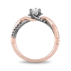 Enchanted Disney Aurora 0.57 CT. T.W. Pear-Shaped Diamond Engagement Ring in 14K Rose Gold with Black Rhodium