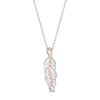 Thumbnail Image 0 of Hallmark Diamonds Inspiration 0.10 CT. T.W. Diamond Feather Pendant in Sterling Silver and 10K Rose Gold