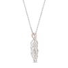 Thumbnail Image 1 of Hallmark Diamonds Inspiration 0.10 CT. T.W. Diamond Feather Pendant in Sterling Silver and 10K Rose Gold