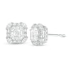 Thumbnail Image 1 of 2.25 CT. T.W. Certified Asscher-Cut Diamond Frame Stud Earrings in 14K White Gold (I/SI2)