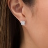 Thumbnail Image 2 of 2.25 CT. T.W. Certified Asscher-Cut Diamond Frame Stud Earrings in 14K White Gold (I/SI2)