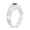 Thumbnail Image 2 of Men's 0.23 CT. Black Diamond Solitaire Square Top Signet Ring in Sterling Silver