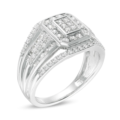 Men's 0.95 CT. T.W. Composite Diamond Multi-Row Ring in 10K Gold