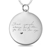 Engravable Your Own Handwriting Disc Pendant in 10K White, Yellow or Rose Gold (1 Image and 4 Lines)