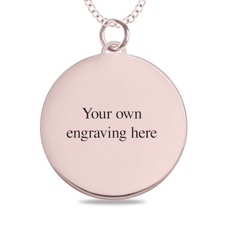 Engravable Your Own Handwriting Disc Pendant in 10K White, Yellow or Rose Gold (1 Image and 4 Lines)