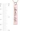 Engravable Your Own Handwriting Vertical Bar Pendant in 10K White, Yellow or Rose Gold (1 Image and Line)