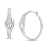 Thumbnail Image 0 of Love + Be Loved 0.50 CT. T.W. Diamond Interlocking Loop Hoop Earrings in 10K White Gold